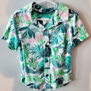 Cat & Jack Hawaiian style toddler boy button-down shirt.